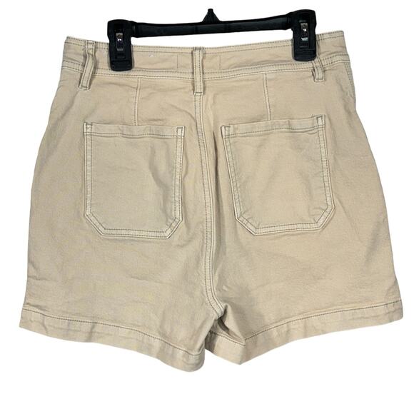 LOFT SZ 25/0 Jean Shorts Stretch Hi-Rise Pockets Zip-Fly Beige - Picture 3 of 5